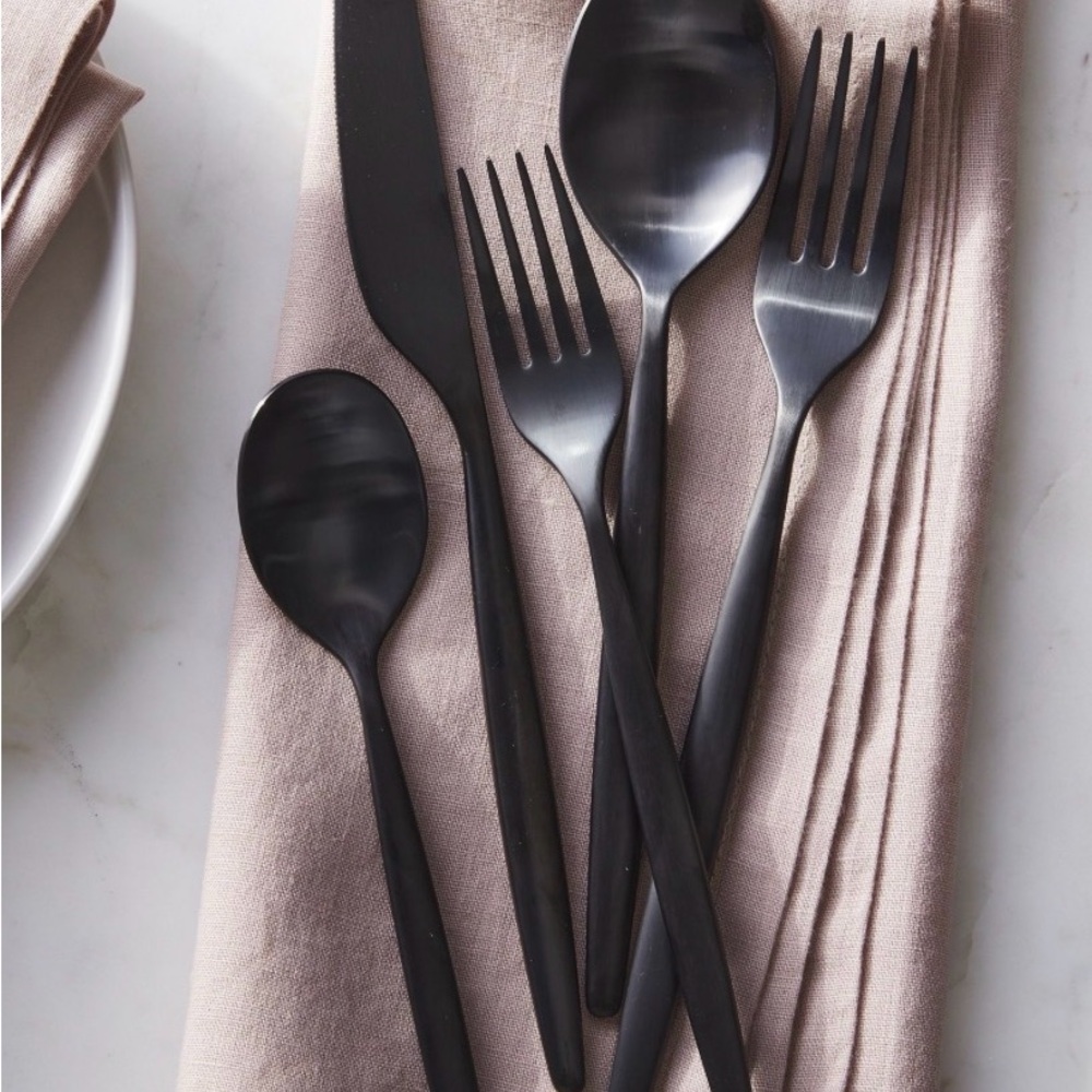 Sidney Matte Black Flatware Set - 5-Piece - Picture 2 of 2